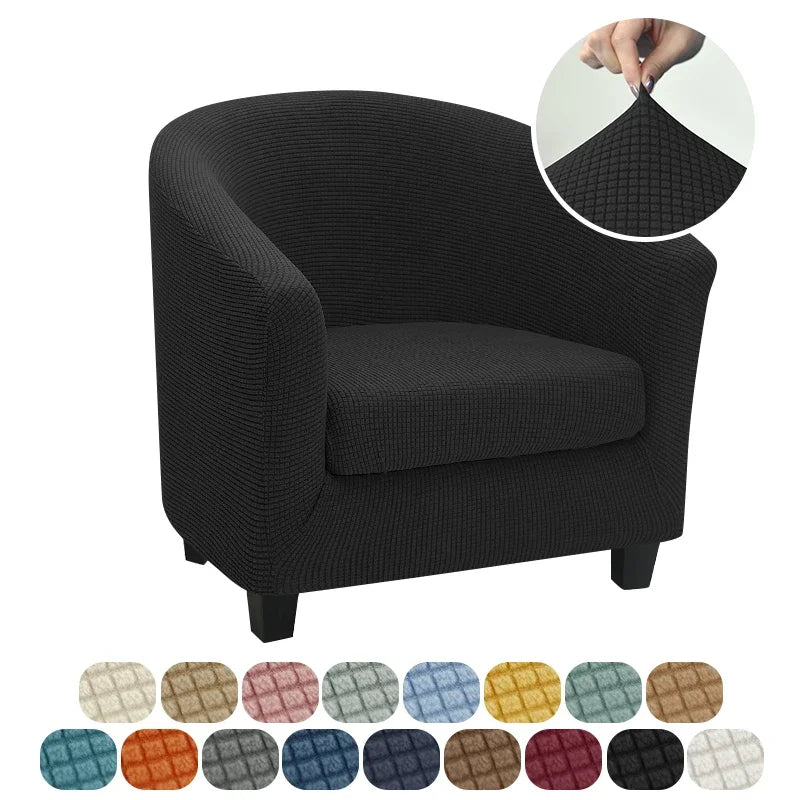 housse fauteuil moderne gris rose carreaux polyestère lavable printemps été salon