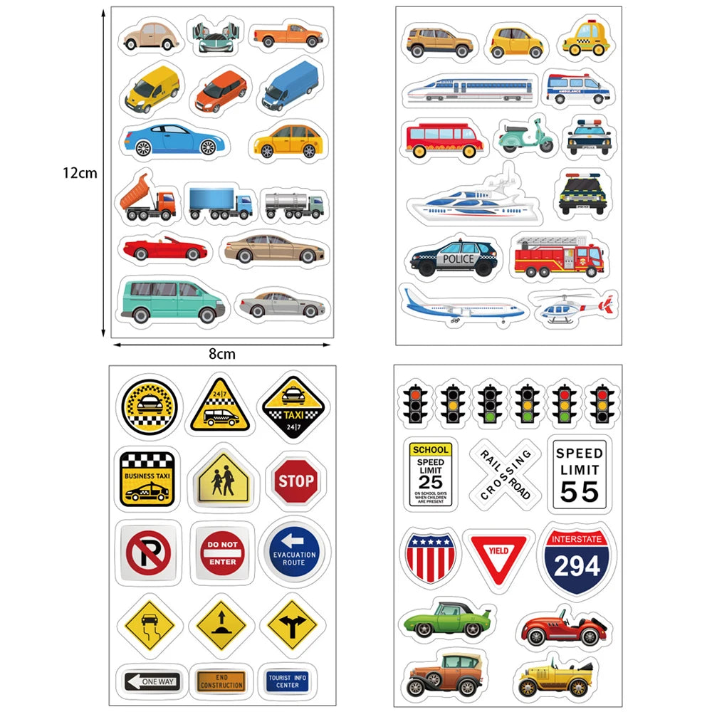 tapis autocollant voiture dessin animé route marquages panneaux signalisation anniversaire enfant fête halloween noël