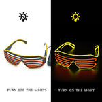 lunettes lumineuses led bleu rose lignes horizontales modernes élastiques événements halloween noël anniversaire