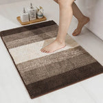 tapis bain imperméable rayures horizontales bleu marine gris moderne simple