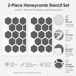 gabarits peinture géométrique moderne blanc adhésifs A4 hexagonaux décoration murale DIY