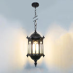 lanterne suspendue gothique verre transparent motifs floraux chambre salon étude
