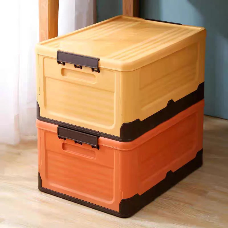 boîtes rangement pliantes réutilisables orange bleu modernes poignées plastique articles divers conteneurs plastique