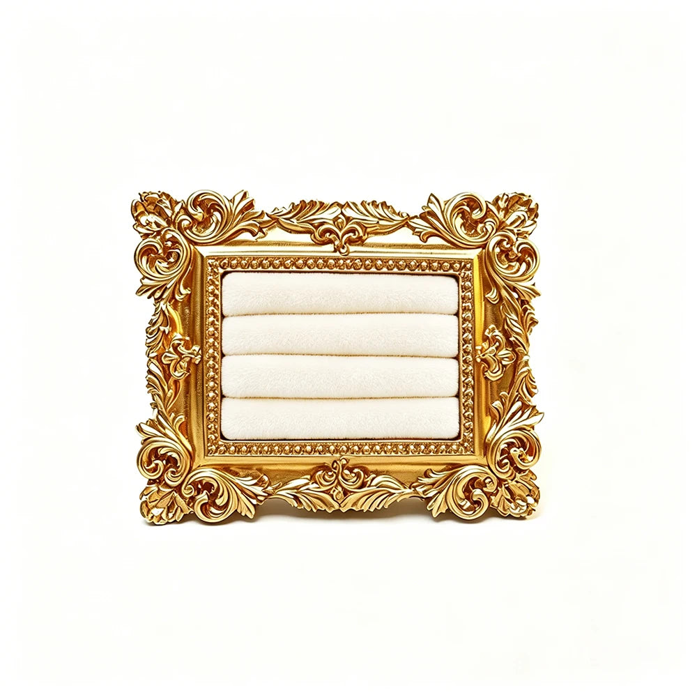 support bijoux or vert blanc ornements baroques velours classique baroque