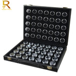 boîte bijoux simili cuir noir 60 compartiments clips velours intérieur classique