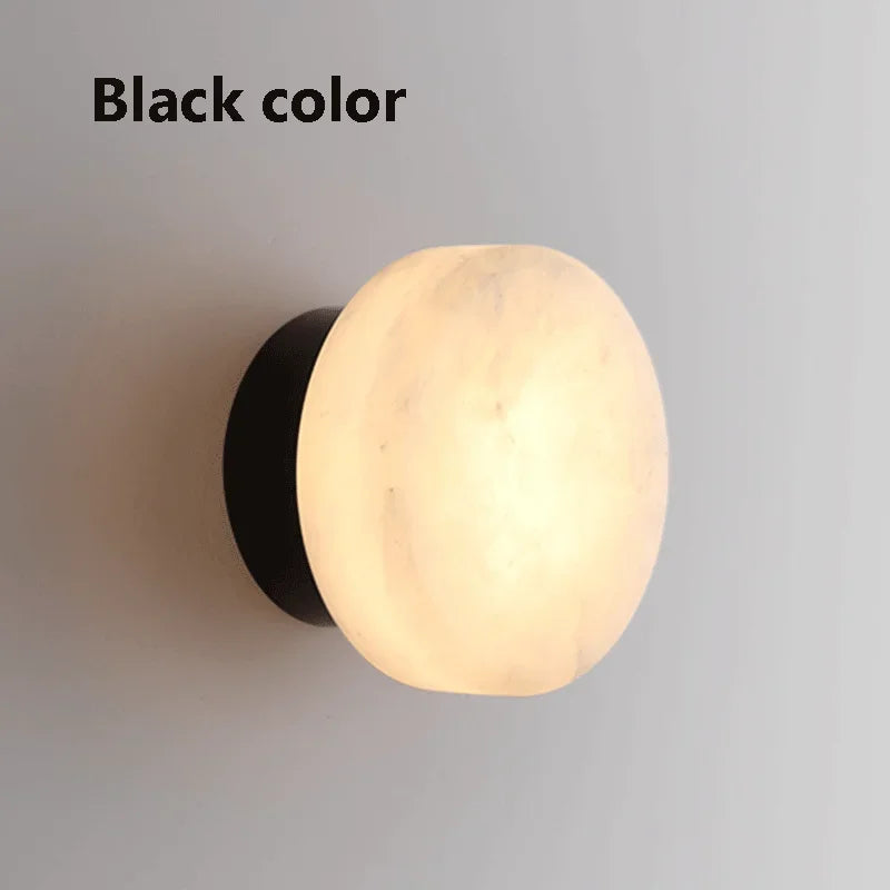 lampe murale moderne marbre blanc minimaliste éclairage quotidien deux led fixée mur entrée couloir
