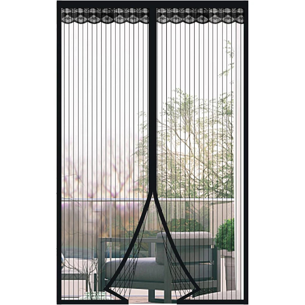rideau porte anti insectes blanc maille fine aimants puissants mains libres ventilation moderne chambre