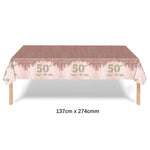 ensemble vaisselle jetable anniversaire rose gold assiettes serviettes gobelets pailles paillettes décoratif fête