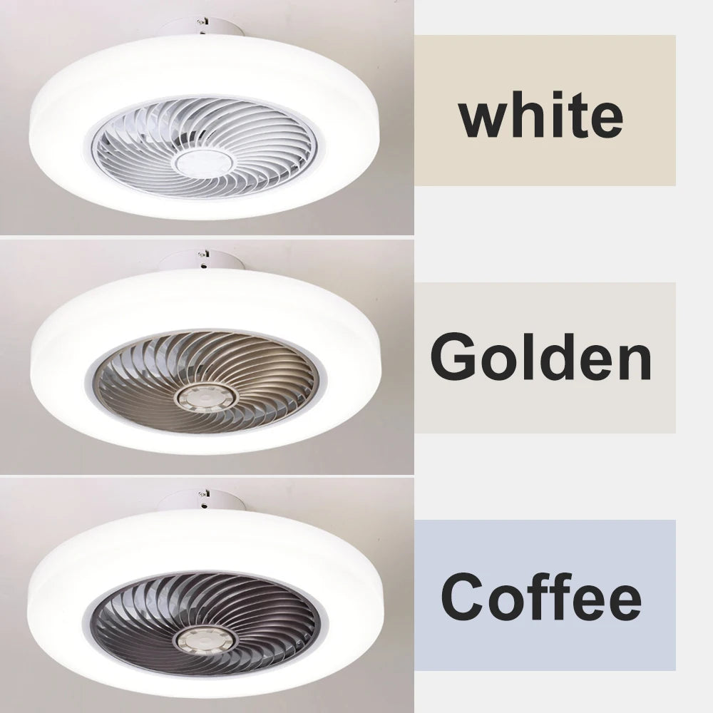 ventilateur moderne blanc led télécommande grille ventilation 52cm silencieux invisible chambre