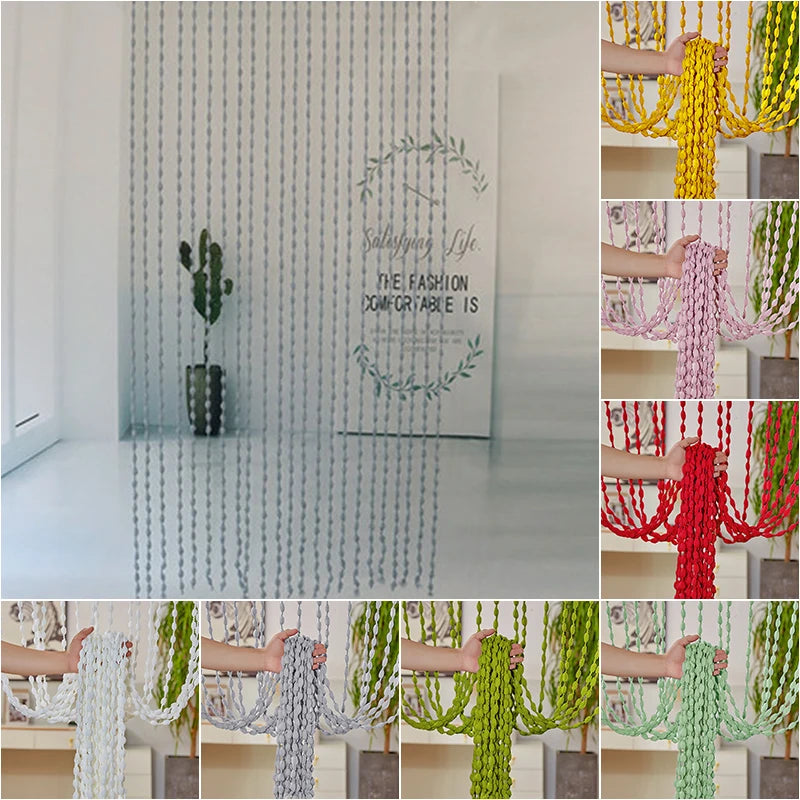 rideau chaîne boho opacité moderne maison bleu rouge vert gris blanc beige