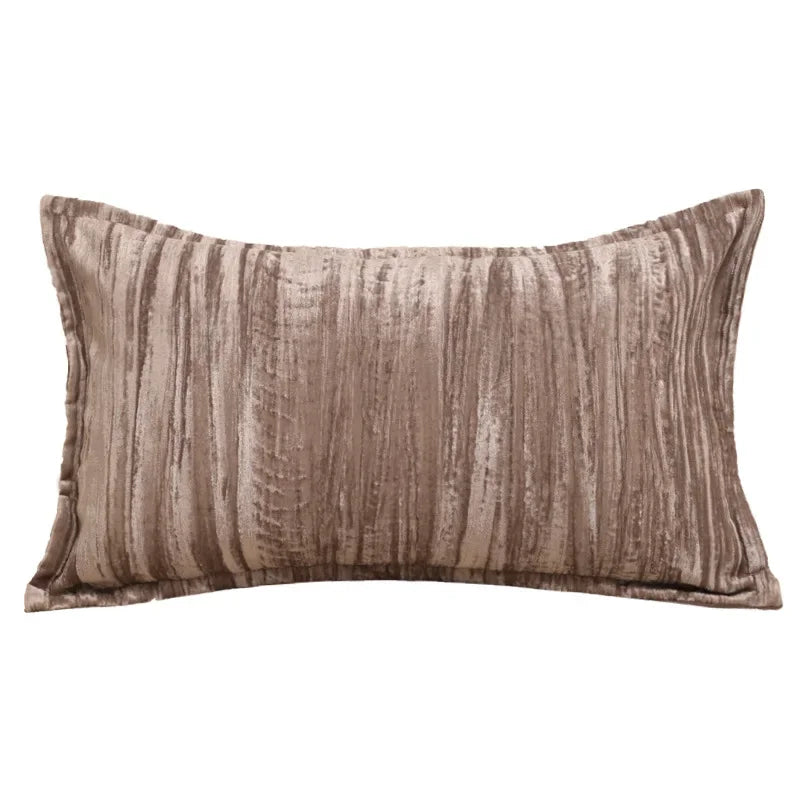 housse coussin rayé beige marron contemporain décoration maison carré polyester coton