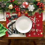 serviettes table noël flocons arbre bonhomme merry christmas let it snow gris rouge vert