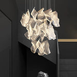 suspension lumineuse contemporaine dorée organique ondulée chaînes suspendues flux lumineux élevé certification rohs ul