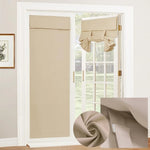 rideaux porte beige tissu texturé nouable adhésif décoration isolation thermique machine lavable