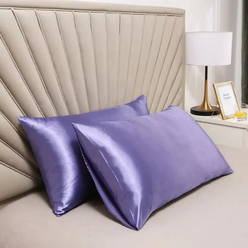 taie d'oreiller satin rose clair housse coussin moderne cheveux beauté sommeil nuit