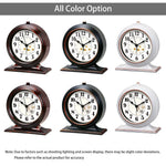 horloge table quartz aiguille classique noir blanc chiffres romains cadre bois opaque chambre salon