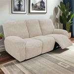 Housse canapé inclinable places vert olive imprimé feuilles moderne adhésif Jacquard polyestère