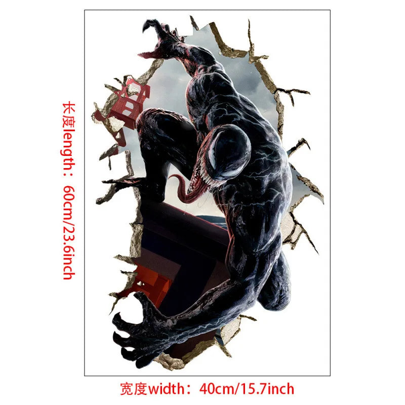 sticker mural 3d super héros hulk iron man captain america thor rouge bleu vert