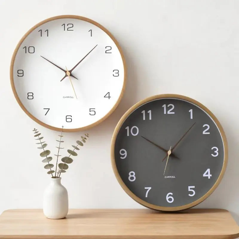 horloge murale bois naturel quartz minimaliste 10 pouces 12 pouces 14 pouces chambre salon
