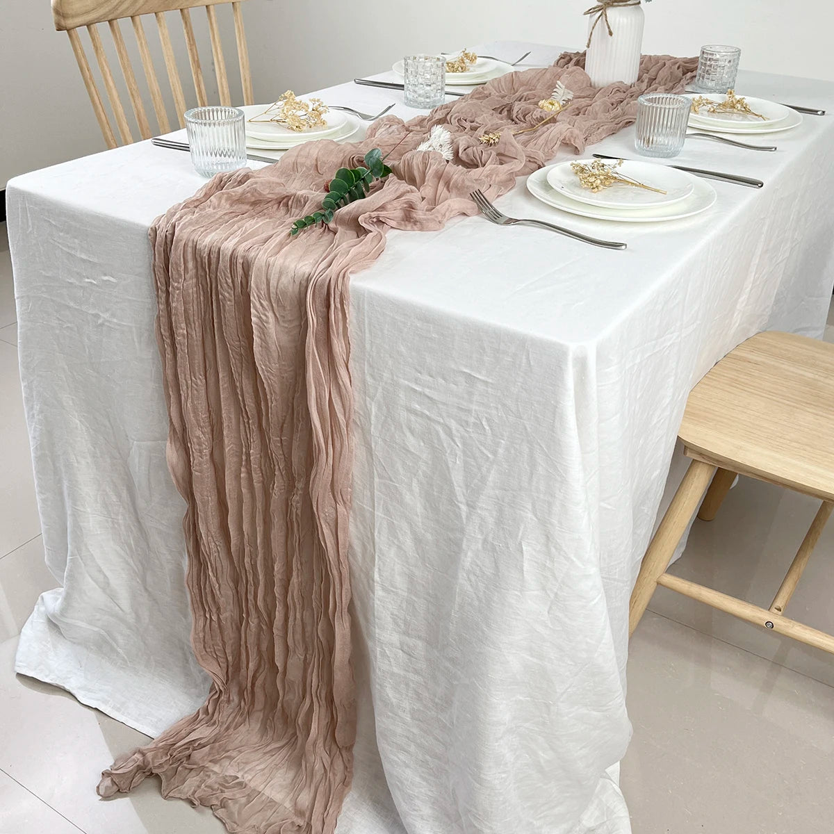 tableau decoratif chemin table rose plisse fleur seche halloween noel valentin mariage anniversaire festive