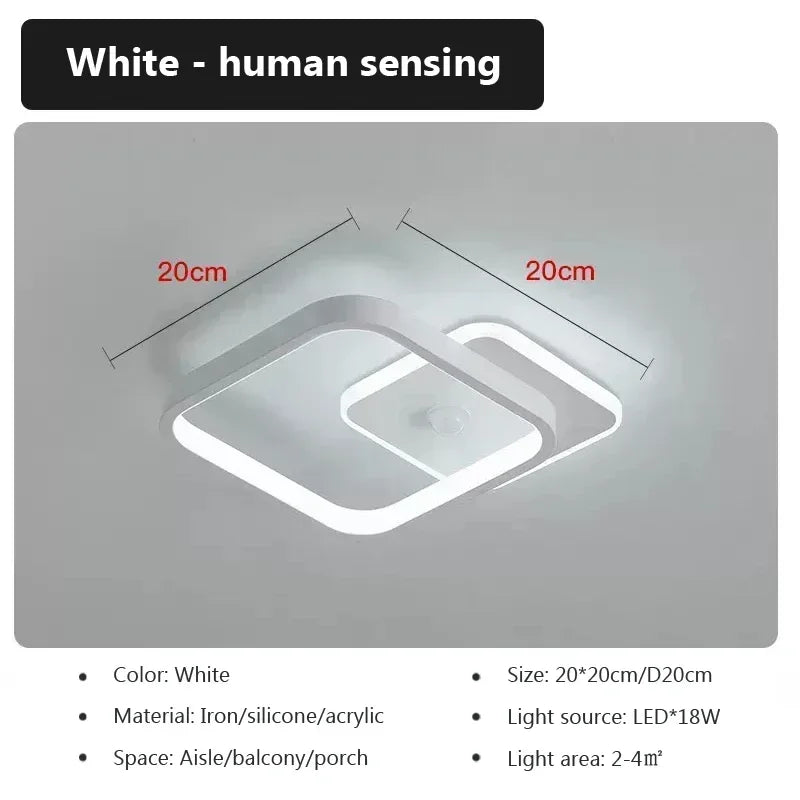 plafonnier led moderne blanc noir géométrique capteur mouvement 2000 82000 lumens