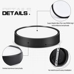 lampe led 5w 10w 15w 25w noir blanc moderne surface vis fixée abat jour