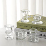 bougeoir transparent classique rond gravé décoration intérieure bougie ornement table mariage centroń