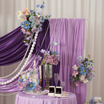 arche mariage fleurs artificielles violet blanc rose bleu classique romantique decoration exterieurintérieur événement festive
