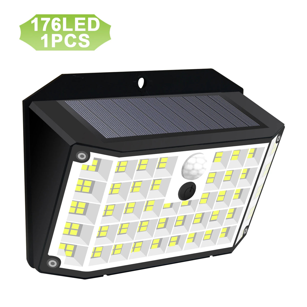lumière solaire led 176 diodes capteur mouvement moderne jardin sécurité