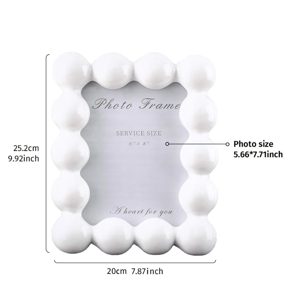 cadre photo moderne résine noir blanc argenté doré billes décoratif table adultes unissexes