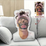 coussin personnalisé imprimé photo doux créatif blanc noir rose moderne chambre lit