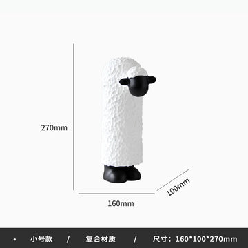 statues moutons blanc noirs texture laine faces lisses moderne accessoires decoration chambre enfants