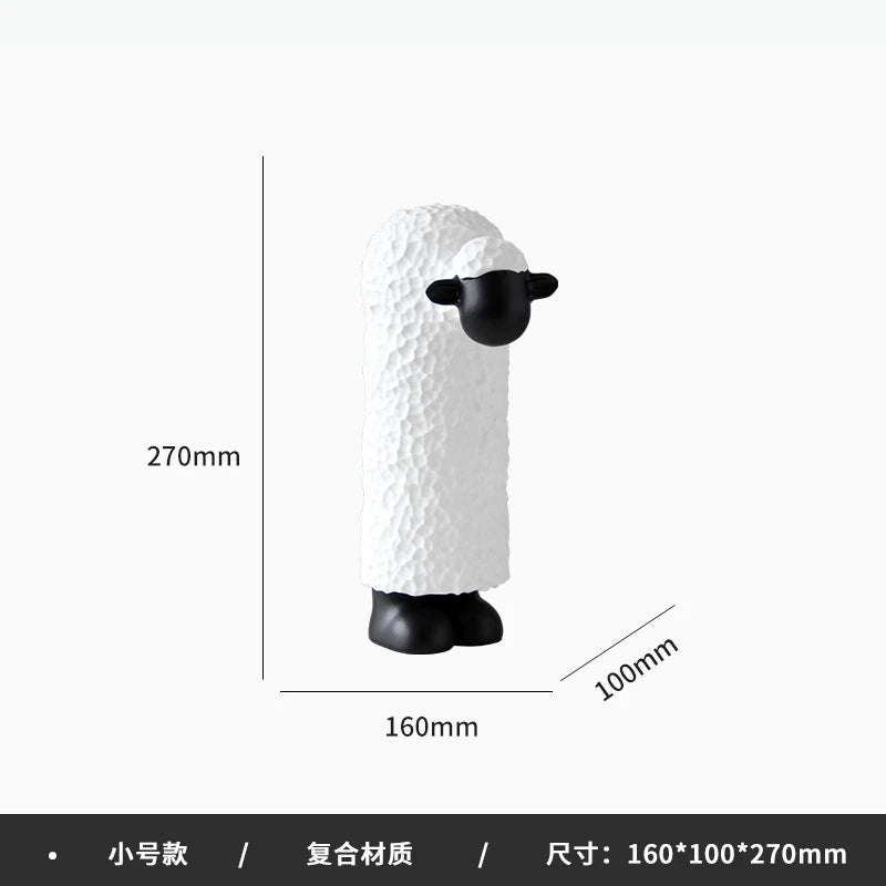 statues moutons blanc noirs texture laine faces lisses moderne accessoires decoration chambre enfants