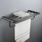 accessoires salle bain moderne noir blanc porte serviettes brosse wc papier toilette savon rangement