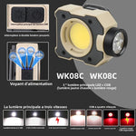 lampe frontale led tactique rechargeable bande élastique clip casquette trépied inclusécran affichage