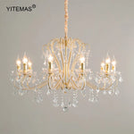 lustre doré cristal pendants élégant classique baroque suspension chambre salon
