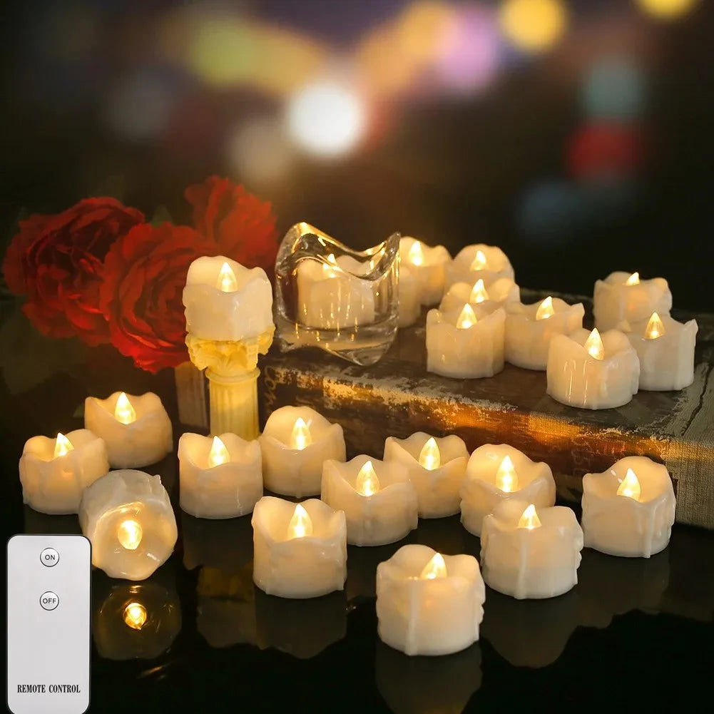 bougies led sans flamme effet vacillation éclairage moderne télécommande blanc opacité on off