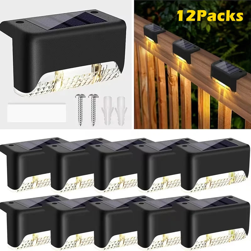 lampe solaire clôture terrasse moderne noir clips facileextérieur led ip66 protégé abs matériaux