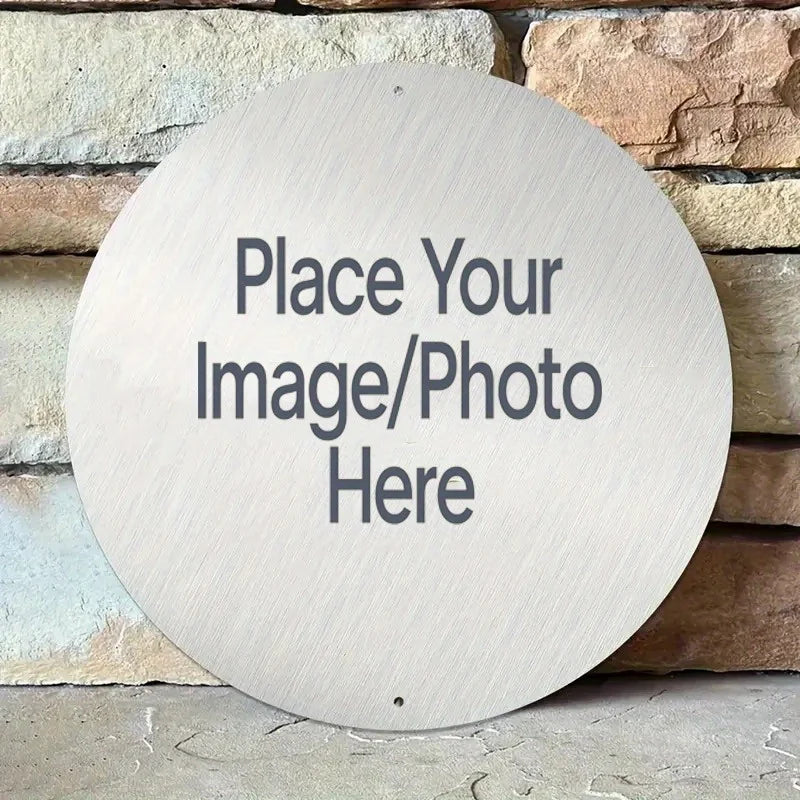 décoration intérieure moderne plaque métallique argentée finition brossée 20cm cercle