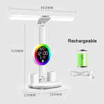 lampe led rechargeable affichage numerique port usb blanc moderne