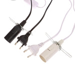 prise courant moderne câble noir câble blanc clips métalliques abs noir blanc