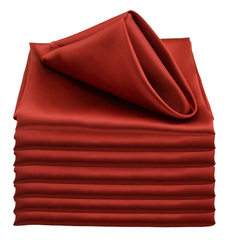 serviettes table satin carrées mariage décoration fête couleur unie classique