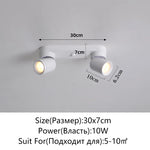 Spot LED moderne aluminium blanc interrupteur tactile têtes éclairage quotidien
