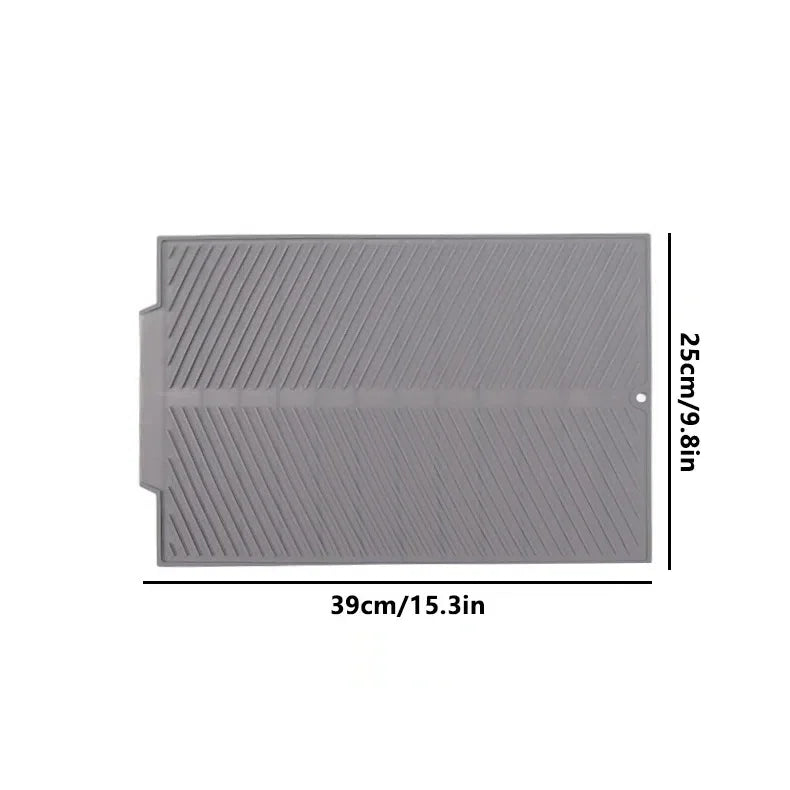 tapis table silicone rectangulaire moderne rayures ondulées gris noir protection cuisine support vaisselle