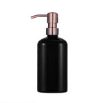 bouteilles shampooing après shampoing gel douche rechargeables transparentes marron noir blanches modernes pompes pression