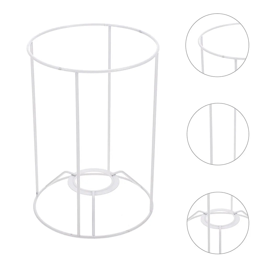support lampe blanc moderne cadre suspension fil métallique abat jour tambour protection ampoule diy