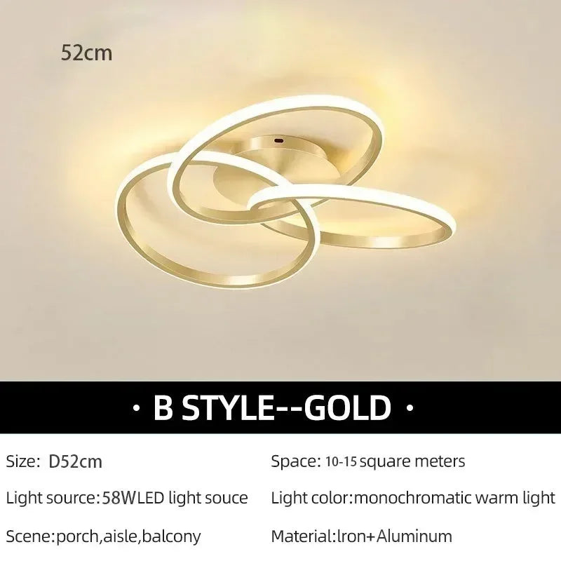 lampe led moderne or blanc circulaire minimaliste éclairage quotidien 10 15m² métal acrylique