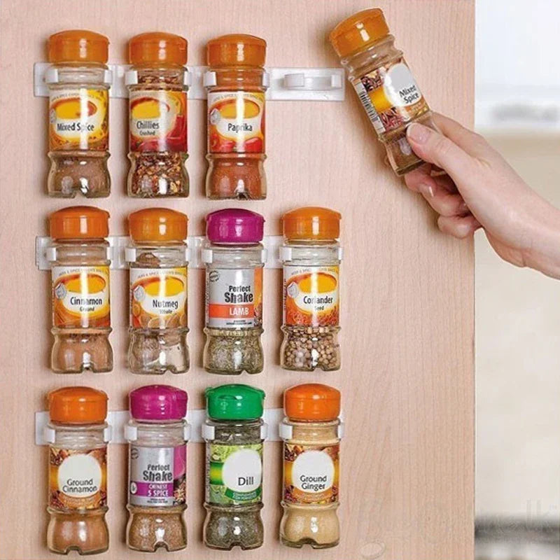 Organisateur de cuisine avec crochets à clip pour pots d'épices