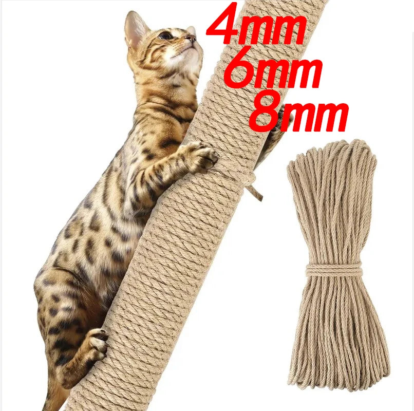 corde gratter chats texture naturelle fibres apparentes rustique marron clair jouet protéger meubles accessoris
