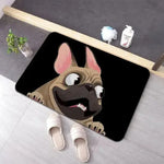 tapis sol noir motif chien blanc décoration maison moderne antidérapant entrée salon